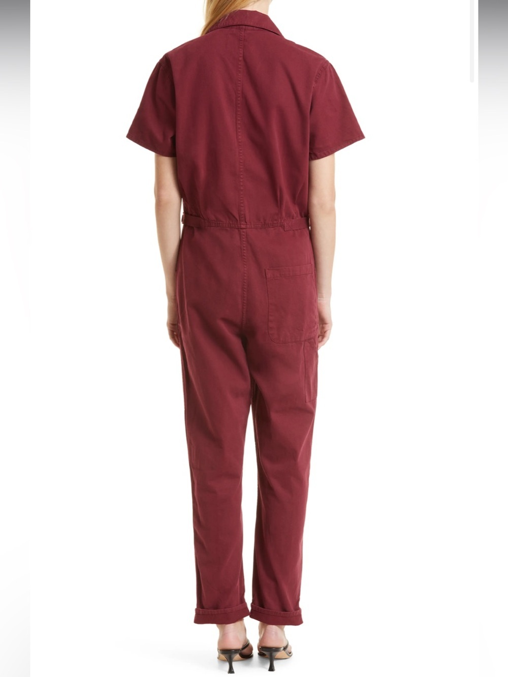 Pistola Grover Field Suit Merlot Burgundy Utility Jumpsuit Cotton Short Sleeve S - Picture 3 of 12
